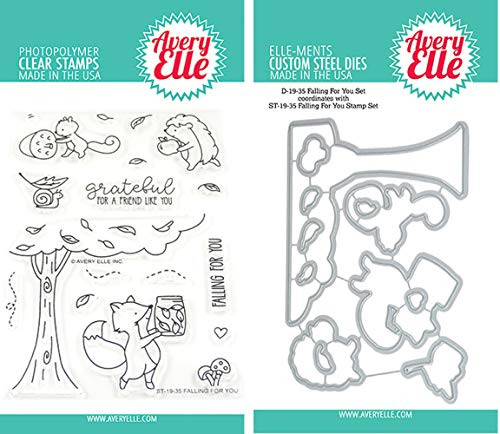 Avery Elle - Falling for You Clear Stamps and Dies Set - 2 Item Bundle