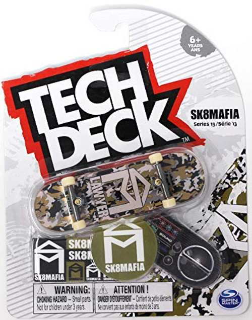 Mini Fingerboards Sk8mafia Skateboards Series 13 Stephen Lawyer Gold Camo Complete Deck