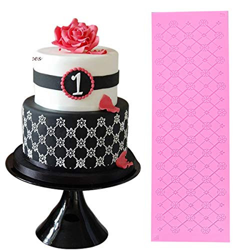 Anyana 15" sugar edible daisy grid lattice lace cake silicone Embossing Mat Texture fondant impression lace mat decorating mold gum paste cupcake topper tool icing candy imprint baking moulds