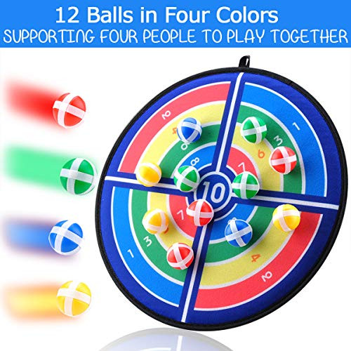 Fabric Dart Board Game Set for Kids and Adult Fashion Pattern with 12 Hook and Loop Sticky Balls Family Fun Best Toy Gift Boys and Girls Indoor Outdoor Classic Games Diameter 14.2 Inches Fabric Dart Board Game Set for Kids and Adult Fashion Pattern with 12 Hook and Loop Sticky Balls Family Fun Best Toy Gift Boys and Girls Indoor Outdoor Classic Games Diameter 14.2 Inches