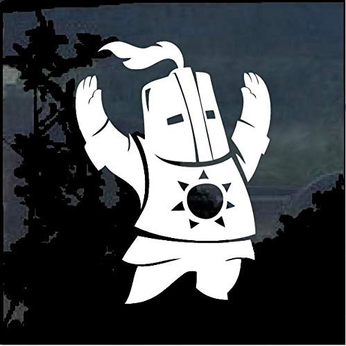 HavenSticks Dark Souls - Praise The Sun - 5 Tall Vinyl Decal Window Sticker for Cars, Trucks, Windows, Walls, Laptops, Hydro Flask, Helmet, Bike and Much More (White)