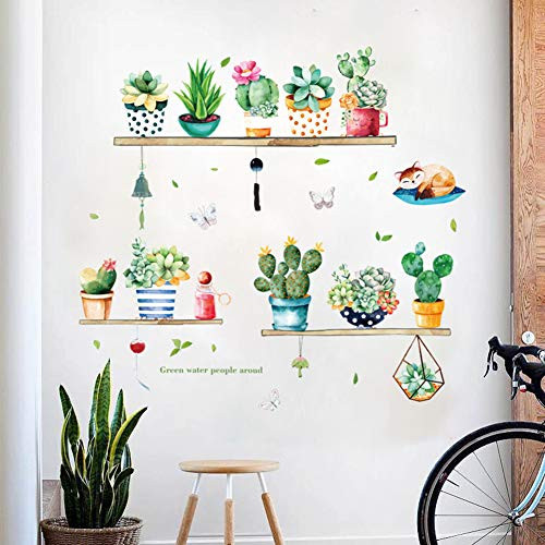 Poorminer Cartoon Cactus Wall Sticker Potted Green Plants Wall Decal Removable DIY Mural Art Decoration for Living Room Kids Baby Bedroom Kitchen Nursery Home Décor Poorminer Cartoon Cactus Wall Sticker Potted Green Plants Wall Decal Removable DIY Mural Art Decoration for Living Room Kids Baby Bedroom Kitchen Nursery Home Décor