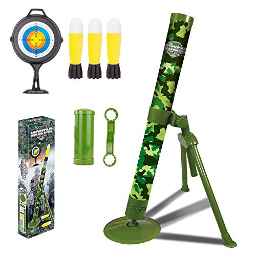 ABCaptain Mortar Launcher Toy Set, Non-Harm Military Missile Blaster Shooting Foam Rockets Game Gift for Kids, Teens & Adults