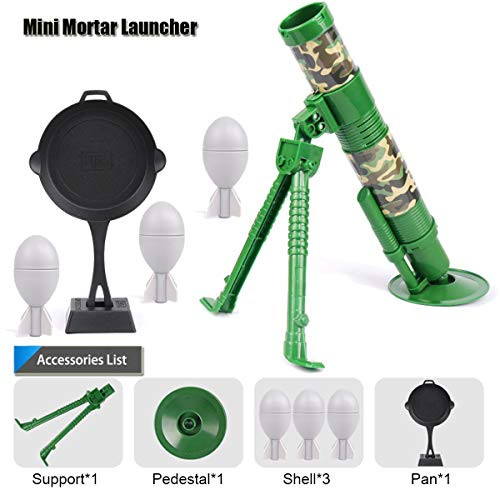 ABCaptain Mini Mortar Military Blaster Toy, Missile Launcher Fires Soft Rockets for Kids, Teens, Adults