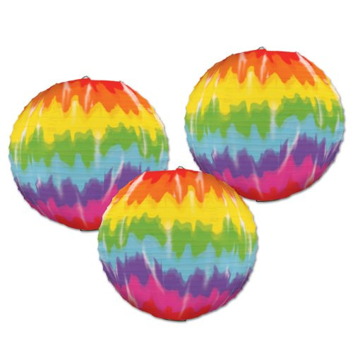 Beistle 54564 Tie-Dyed Paper Lanterns, 91/2-Inch
