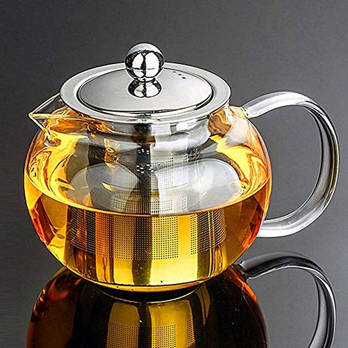 Warmyee Hofu Small Clear High Borosilicate Glass Tea Pot with Removable 304 Stainless Steel Infuser, Heat Resistant Loose Leaf Teapot,Stovetop Safe, 660 ml/22.3 Ounce. Warmyee Hofu Small Clear High Borosilicate Glass Tea Pot with Removable 304 Stainless Steel Infuser, Heat Resistant Loose Leaf Teapot,Stovetop Safe, 660 ml/22.3 Ounce.