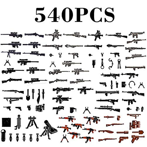 Lingxuinfo Military Army Weapons and Accessories Set, 540Pcs Weapons Accessories Building Block Figure Weapon Accessories Block Building Toy Sets Compatible with Major Brand