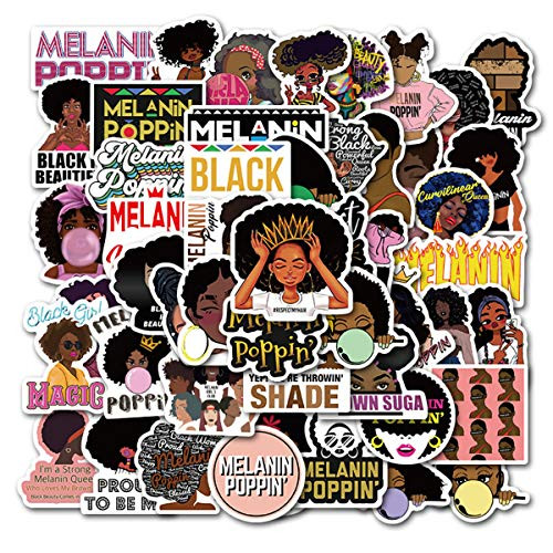 Struggle Stickers Melanin Poppin Stickers 50Pcs Variety Vinyl Waterproof Car Sticker Motorcycle Bicycle Luggage Decal Graffiti Patches Skateboard Stickers for Laptop Stickers (Melanin Poppin)
