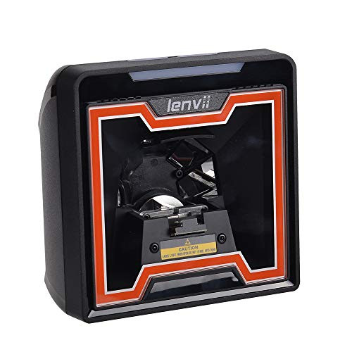 LENVII 1D Laser Topspeed Desktop Barcode Scanner Scanning Platform,1500 Scans/sec 1D Barcode Reader Automatic Supermarket Handsfree Omnidirectional Desktop Retail Bar Code Scanning Platform