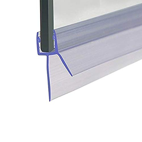 Cozylkx Frameless Shower Door Bottom Seal with Drip Rail 1/2" Thick Glass 33" Long Sweep - Glass Door Seal Strip Stop Shower Leaks