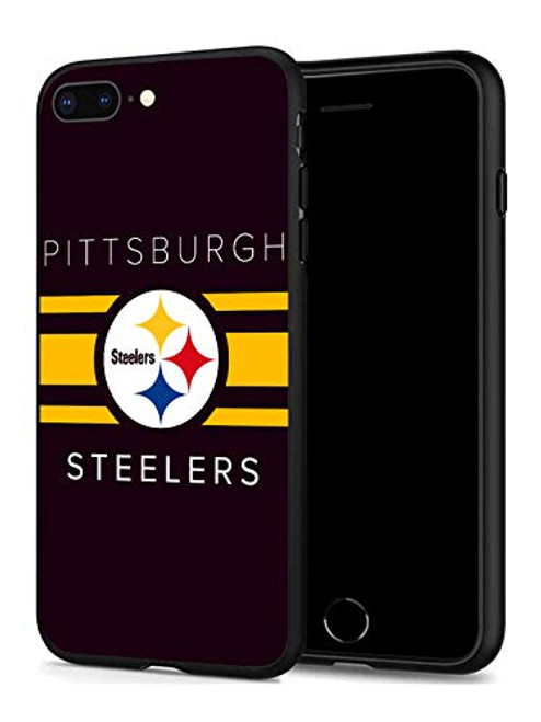 iPhone 7 Plus Case iPhone 8 Plus Case, Printed Soft TPU & PC Thin Back Protective Cover Phone Case for Apple iPhone 7 Plus iPhone 8 Plus - Black (Steelers-iPhone 7 8 Plus)