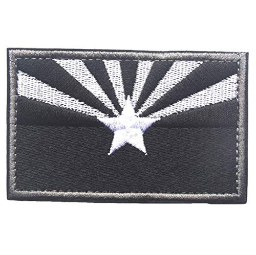 Arizona States Flag Patches Embroidery Morale Velcro AZ Emblem Patch ABG55-AZ Black white