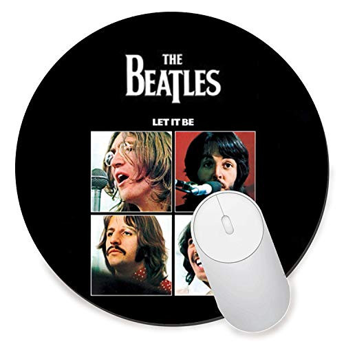 Round Gaming Mouse Pad Creative Custom Non-Slip Mouse Mat-Beatles