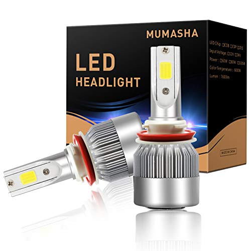 LED Headlight Bulbs Headlight bulb H11 H8 H9 All-in-One Conversion Kit Led headlights with COB Chips 7200 Lm 6500K Cool White Beam COB chips LED Bulbs IP68 Waterproof