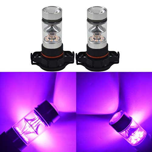 2X H16 5201 5202 9009 PS24WFF 14000K Purple 50W LED Headlight Bulbs Kit Fog Driving Light