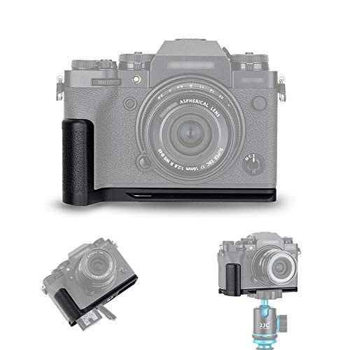 JJC Metal Hand Grip Bracket Accessories for Fuji Fujifilm XT4 X-T4 with Arca Swiss Plate & Battery Memory Card Opening & 1/4"-20 Socket