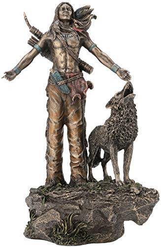 JFSM INC Native American Warrior Praying Statue Sculpture Figurine