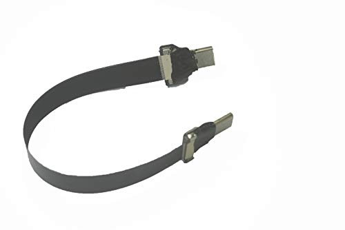 Permanent Short Soft Slim USBC Cable FPV Thin Ribbon FPC Cable USB Type C Male to USB Type C Female Receptacle Straight for sync and Charging FPV USBC 2.0 (10CM)