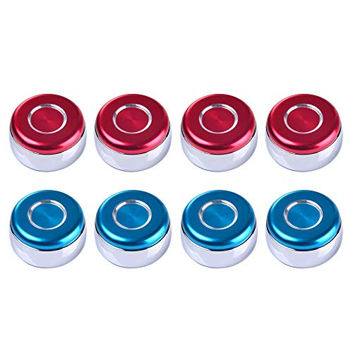 IdealEnjoy Mini Shuffleboard Pucks(37mm),Set of 8 Aluminum Caps Shuffleboard Pucks-Red/Blue
