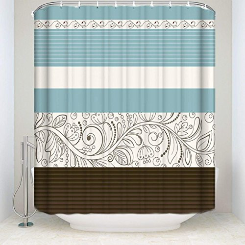 Cloud Dream Stripe Shower Curtain,Waterproof Polyester Fabric Bath Curtain Design,Extra Long 72x78-Inch,Floral Flower Blue Brown Grey Cloud Dream Stripe Shower Curtain,Waterproof Polyester Fabric Bath Curtain Design,Extra Long 72x78-Inch,Floral Flower Blue Brown Grey