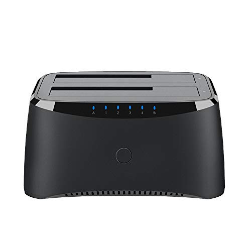 WAVLINK USB 3.0 to SATA I/II/III Dual Bay External Hard Drive Docking Station for 2.5 or 3.5in HDD, SSD with Hard Drive Duplicator