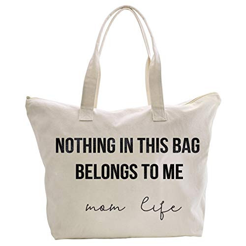 ElegantPark Mom Life Tote Bag Mothers Day Baby Shower Gifts for New Mom Christmas Birthday Gifts for Mom Canvas Mom Tote Bag with Zipper and Pocket ElegantPark Mom Life Tote Bag Mothers Day Baby Shower Gifts for New Mom Christmas Birthday Gifts for Mom Canvas Mom Tote Bag with Zipper and Pocket