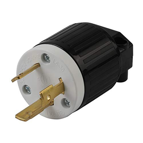 Nema L6-30P 30 Amp 250 Volt Plug, L6-30 Locking Power Cord Connector 2P 3W, Locking Plug, Industrial Grade DIY Twist-Lock Cord Male Plug
