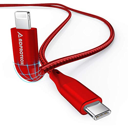 USB C to Lightning Cable 6FT, ADPROTECH [Apple MFi Certified] Lightning to Type C Fast Charging Cable Compatible with iPhone 11/11 Pro/11 Pro Max/X/XS/XR/XS/8/8 Plus, Red