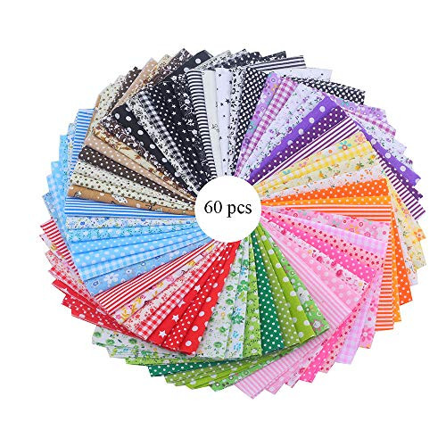 Carmino 60pcs/lot 9.8" x 9.8" (25cm x 25cm) No Repeat Design Printed Floral Cotton Fabric for Patchwork, Sewing Tissue to Patchwork,Quilting Squares Bundles Carmino 60pcs/lot 9.8" x 9.8" (25cm x 25cm) No Repeat Design Printed Floral Cotton Fabric for Patchwork, Sewing Tissue to Patchwork,Quilting Squares Bundles