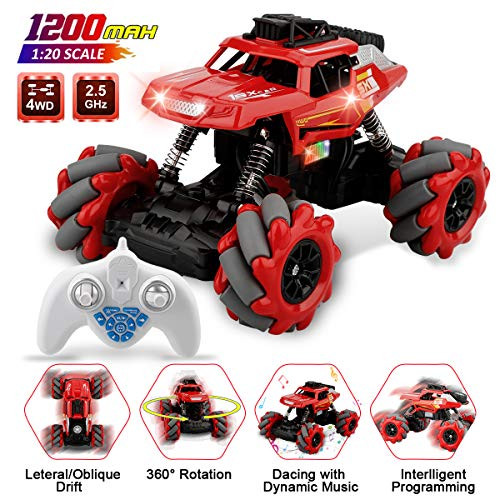 RC Car,Remote Control Car Monster Truck Toys High Speed RC Stunt Climbing Car for Boys 1:20 Scale Off Road Stunt Car Outdoor Electric RC Truck Rechargeable RC Drift Racing Car for Kids Adult Red RC Car,Remote Control Car Monster Truck Toys High Speed RC Stunt Climbing Car for Boys 1:20 Scale Off Road Stunt Car Outdoor Electric RC Truck Rechargeable RC Drift Racing Car for Kids Adult Red