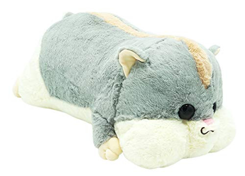Cute Hamster Plush Toy Stuffed Animal Pet Hamster Soft Anime Hamster Plush Pillow for Kids 20" (Gray)