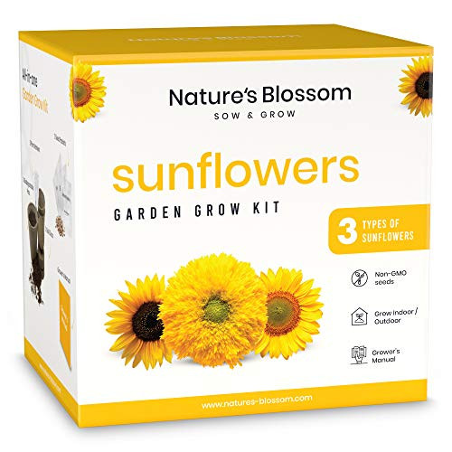 Nature's Blossom Sunflowers Garden Kit - A Complete Indoor Gardening Seed Starter Set with 4 Types of Sunflower Seeds and Supplies. Special Gift Idea for Beginner Gardeners. Nature's Blossom Sunflowers Garden Kit - A Complete Indoor Gardening Seed Starter Set with 4 Types of Sunflower Seeds and Supplies. Special Gift Idea for Beginner Gardeners.