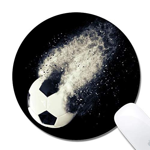 Mouse Pad Galdas Mousepad Round Gaming Mouse Pad Rubber Base Cloth Mouse Pads for Computers Laptop (Updated Version) (Cool Soccer)