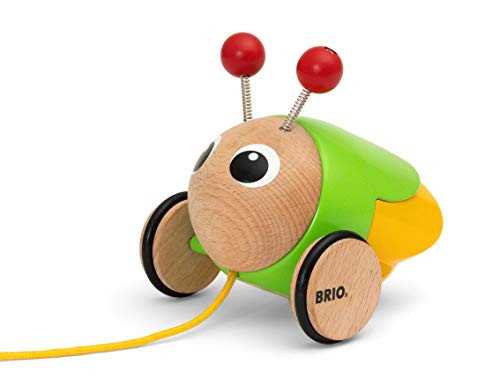 Brio Infant Toddler 30255 - Pull Along Light Up Firefly - Wood Pull Along Toy with Light Up Function for for Kids Ages 1 and Up