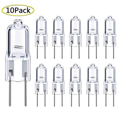 GY6.35 Halogen Bulb 50W Dimmable, Q50/CL/GY6/12V/T3/T4 JC Type GY6.35/G6.35 Bi-pin Base, AC/DC 12V, Warm White 2700K-3000K (10 Pack)
