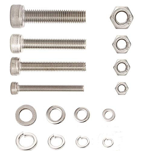 M3 M4 M5 M6 20mm Hex Socket Head Cap Bolts Nuts Assortment Kit 304 Stainless Steel Socket Head Cap Screws Full Thread Allen Socket with Hexagonal Screws Spring Washers and Flat Washers M3 M4 M5 M6 20mm Hex Socket Head Cap Bolts Nuts Assortment Kit 304 Stainless Steel Socket Head Cap Screws Full Thread Allen Socket with Hexagonal Screws Spring Washers and Flat Washers