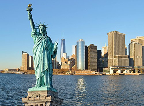 Adult Jigsaw Puzzle Statue of Liberty Liberty Island in New York Harbor NYC Skyline 500-Pieces