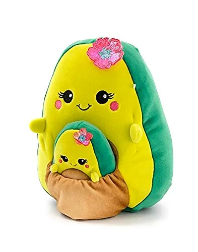Justice 8" Squishmallows with Pocket Mini Squishmallow in Pouch Stuffed Animal Plush Toy (Avocado)