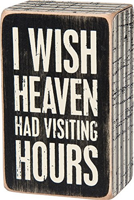 Primitives by Kathy 28462 Pinstripe Trimmed Box Sign, 2.50" x 4" x 1.75", Visiting Hours Primitives by Kathy 28462 Pinstripe Trimmed Box Sign, 2.50" x 4" x 1.75", Visiting Hours
