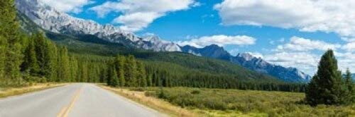 Posterazzi Road passing through a forest Bow Valley Parkway Banff National Park Alberta Canada Poster Print, (36 x 12)
