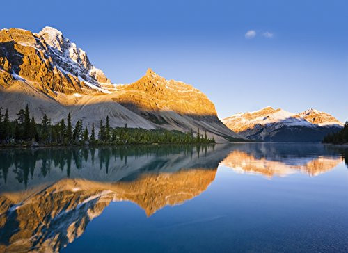 Posterazzi Bow Lake And Crowfoot Mountain At Sunrise Banff National Park Alberta Poster Print, (16 x 12)