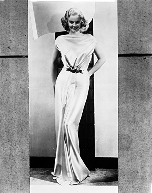 Jean Harlow Posed in White Gathered Bodice Silk Shoulder Dress and Waist Belt with Straight Skirt and Pleated Bottom Photo Print (8 x 10) Jean Harlow Posed in White Gathered Bodice Silk Shoulder Dress and Waist Belt with Straight Skirt and Pleated Bottom Photo Print (8 x 10)
