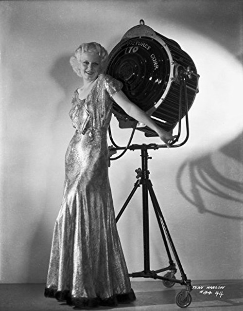 Jean Harlow Posed Beside a Spotlight in Scoop Neck Silk Dress Photo Print (8 x 10) Jean Harlow Posed Beside a Spotlight in Scoop Neck Silk Dress Photo Print (8 x 10)