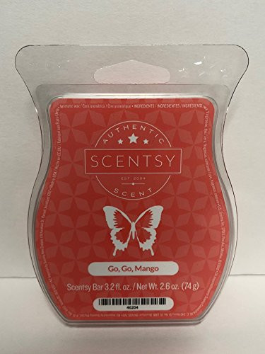 Scentsy Go, Go, Mango Wickless Candle Tart Wax 3.2 Fl Oz, 8 Squares