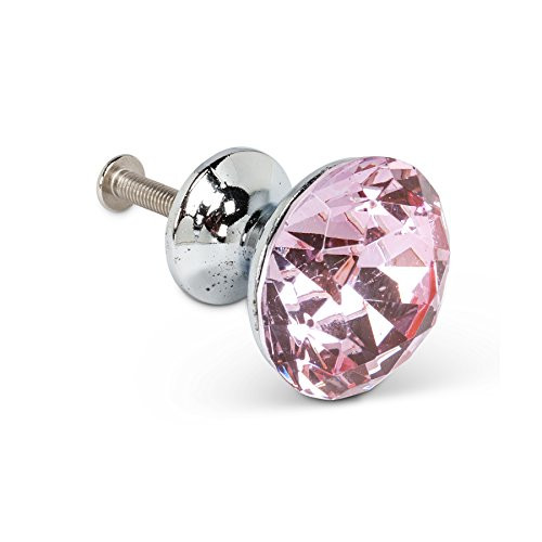 Abbott Collection 27-HOME/91 PNK Flat Cut Pink Crystal Knob, 12 Piece