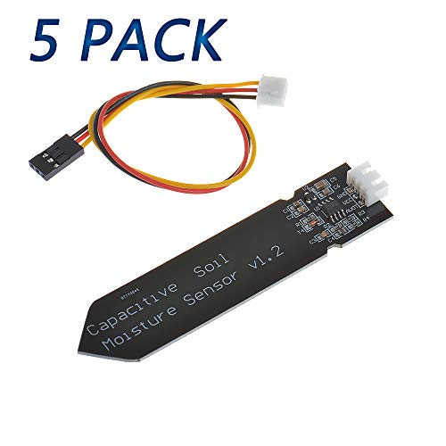 Anmbest 5PCS High Sensitivity Corrosion Resistant Capacitive Soil Moisture Sensor Kit for Indoor/Outdoors Plant Care Soil Tester Automatic Watering System, for Arduino Raspberry pi