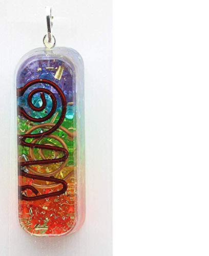 India G 7 Chakra Stones Necklace for EMF Protection and Spiritual Healing Orgone Chakra Healing Pendant with Adjustable Chain