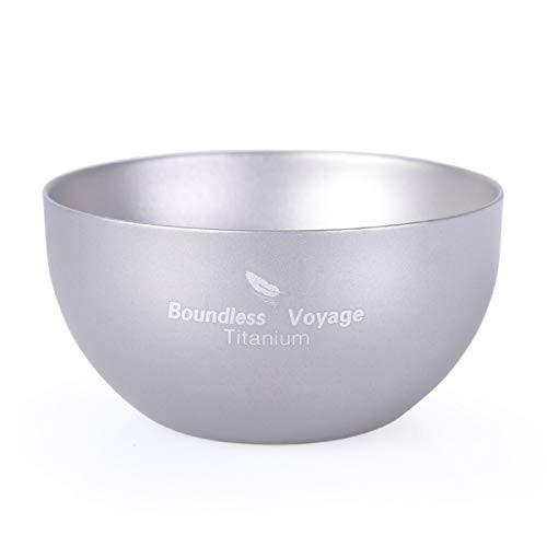 iBasingo 30ml Titanium Double Layer Sake Cup Tea Mug Outdoor Camping Portable Wine Cup Picnic Whiskey Flask Flagon Drinking Cup (1 Piece Ti1590I)