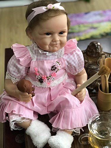 BYNPK Realistic Baby Dolls Girl Eyes Open Looks Real 22 Inch Newborn Silicone Vinyl Reborn Doll Handmade Weighted Pacifier