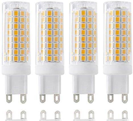 [4-Pack] G9 Led Bulb, 8W G9 Led Bulb Dimmable, Bi Pin Base(Led Bulb G9 Base), Warm White 3000k, 75W 100W Equivalent Crystal Chandelier. (G9 102WW)